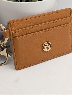 Spartina 449 Cognac Card & Key Holder with Gold Emblem